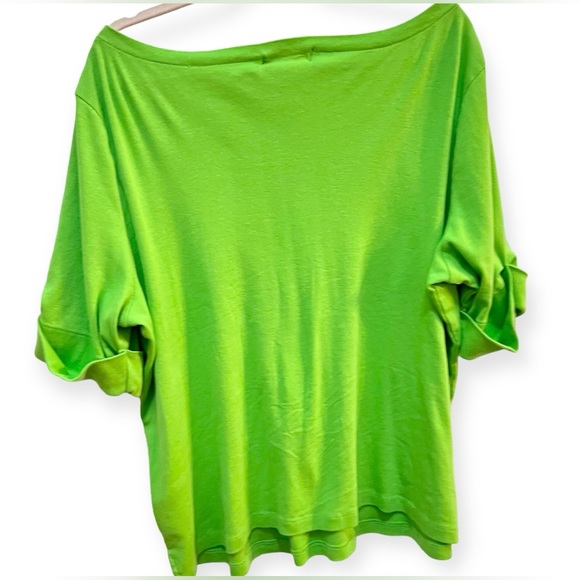 Lauren Ralph Lauren Lime Green Top - 3x - 100% Cotton - Y2K - LIKE NEW! - Picture 4 of 5